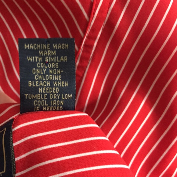 Laura Scott Women’s Size 14 Red and White Striped Blouse - Picture 4 of 4